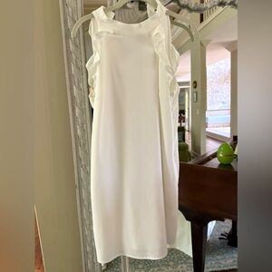 White Ruffle-Trim Sleeveless Dress - Brand: BB Dakota